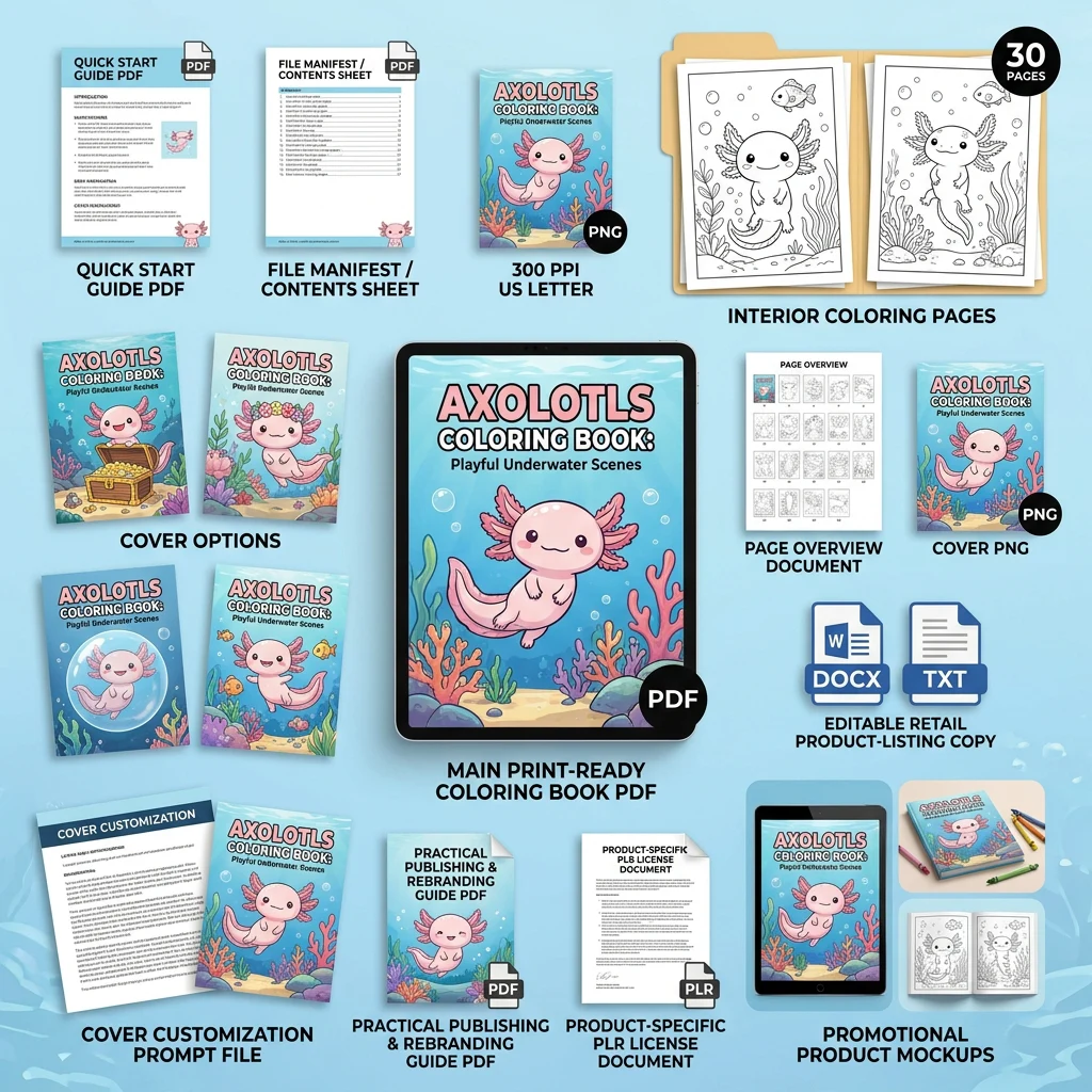 Axolotls Coloring What You Get PLR files