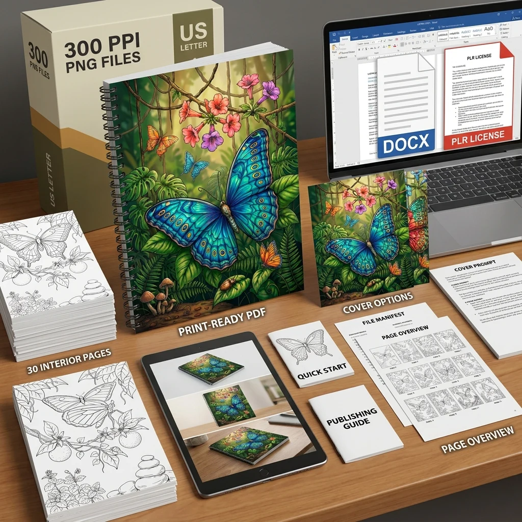 Exotic Butterflies Coloring What You Get PLR files