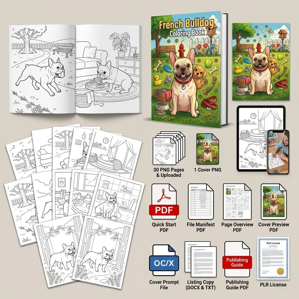 French Bulldog Coloring What You Get PLR files