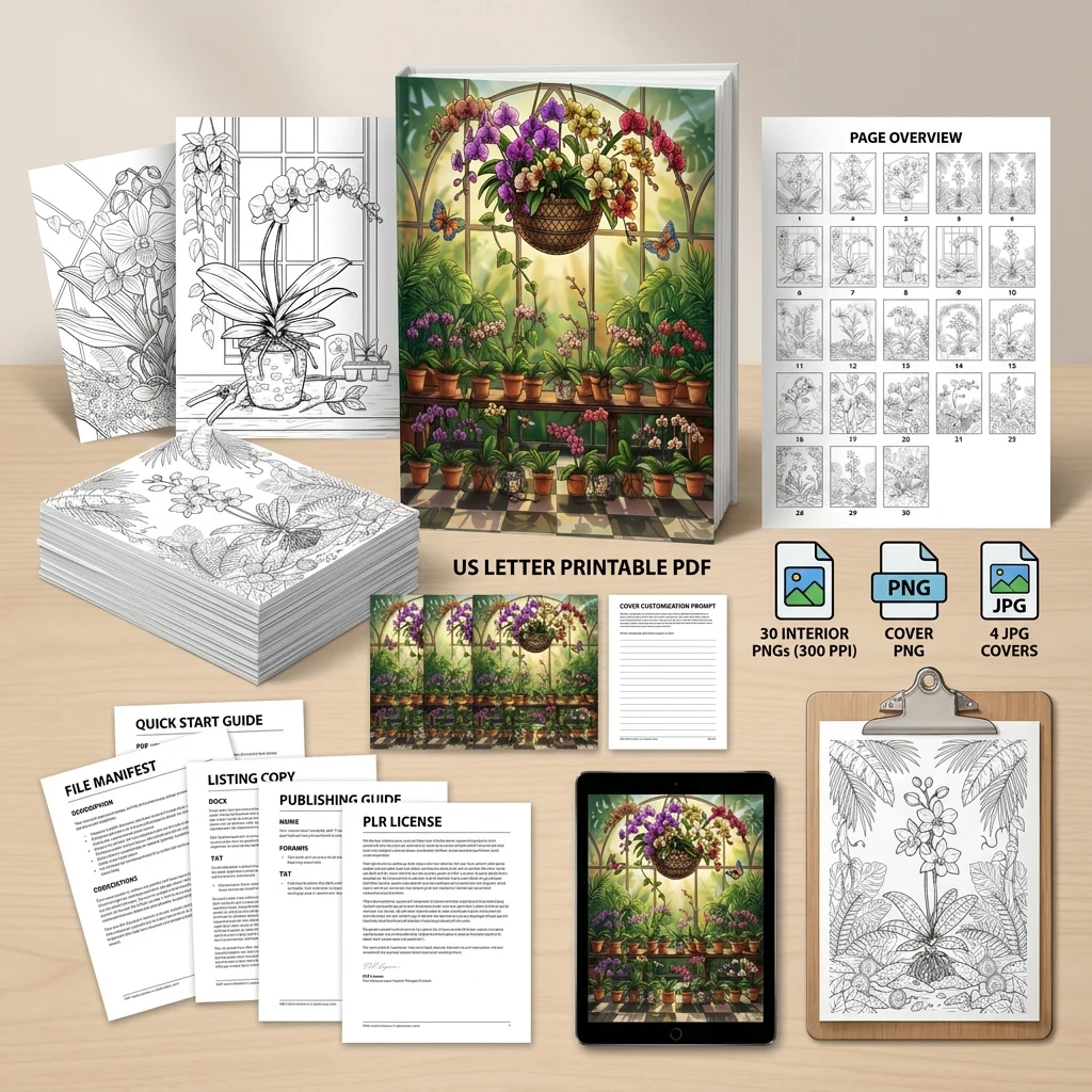 Orchid Coloring What You Get PLR files