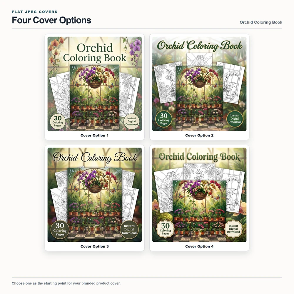 Orchid Coloring Your Brand PLR cover options