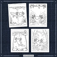 Axolotls Coloring PLR mockup 2