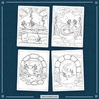 Axolotls Coloring PLR mockup 3