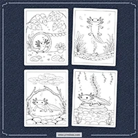 Axolotls Coloring PLR mockup 5