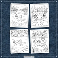 Axolotls Coloring PLR mockup 6