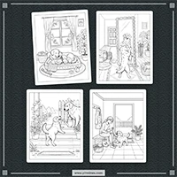 Golden Retrievers Coloring PLR mockup 1