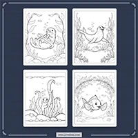 Ocean Animal Coloring PLR mockup 4