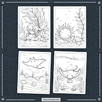 Ocean Animal Coloring PLR mockup 5