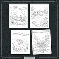 Ocean Animal Coloring PLR mockup 7