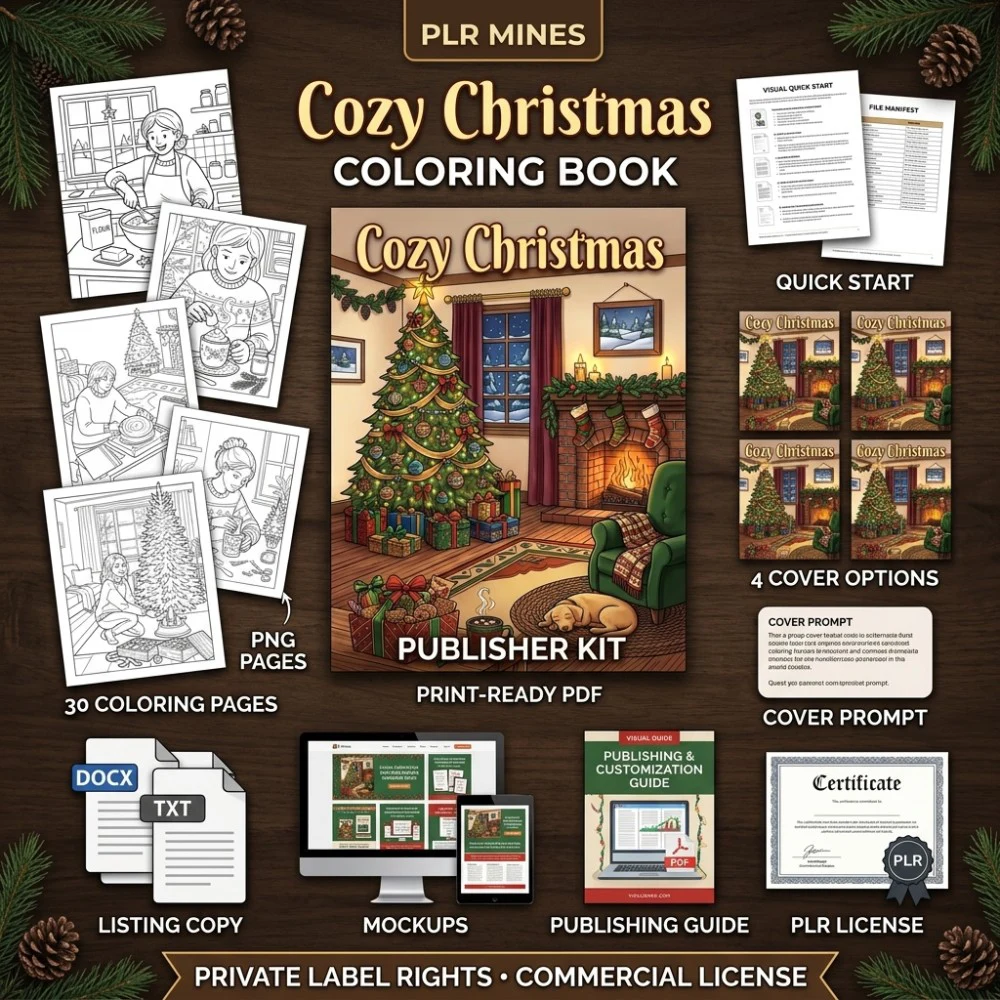 Cozy Christmas Coloring What You Get PLR files