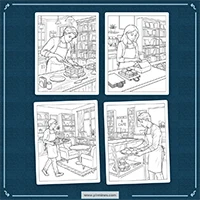 Cozy Bookshop And Coffee Shop Coloring PLR mockup 5