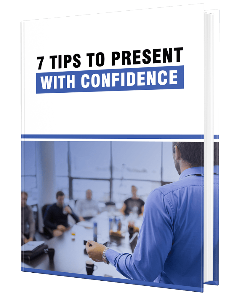 E-cover for the '7 Tips to Present With Confidence' PLR eBook.