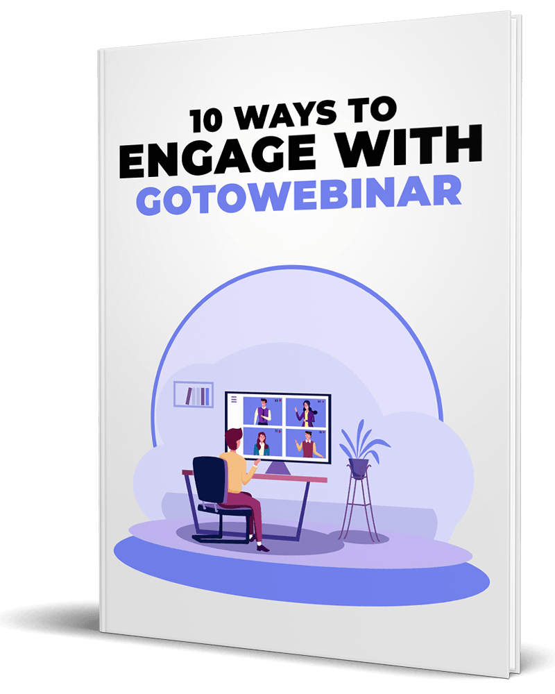 E-cover mockup for the 'Engage With GoToWebinar' PLR eBook.