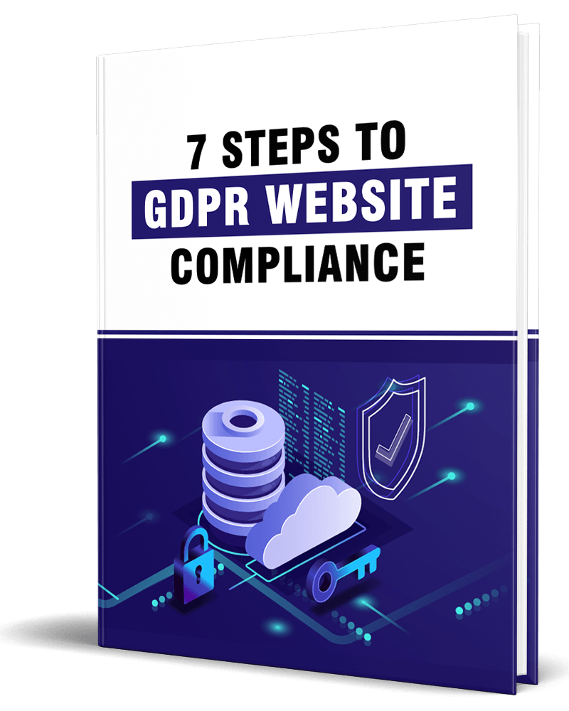 E-cover for the '7 Steps to GDPR Website Compliance' PLR eBook.