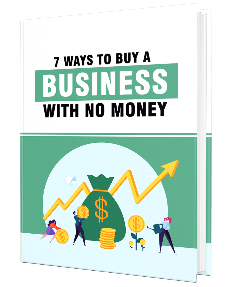 3D cover for 'Buy a Business With No Money' PLR eBook.