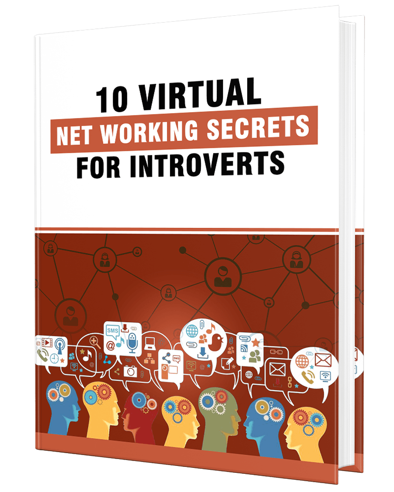 3D mockup of '10 VN Secrets for Introverts' PLR eBook offering tips for introvert growth and success.
