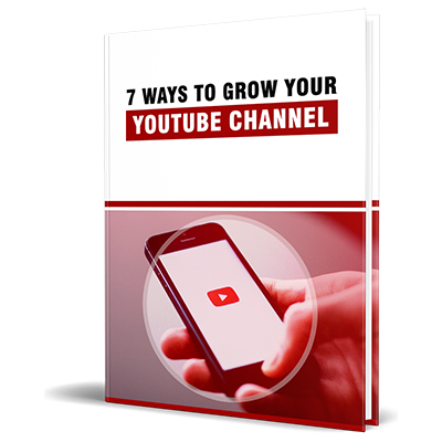 E-cover for '7 Ways to Grow Your YouTube Channel' PLR eBook.