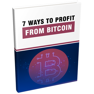 Cover design for '7 Ways to Profit from Bitcoin' PLR eBook.