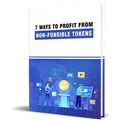 3D cover for '7 Ways to Profit from Non-Fungible Tokens' PLR eBook.