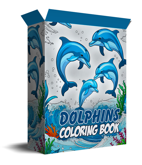coloring dolphin book - PLR graphics