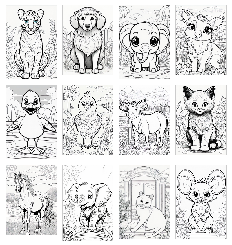 200+ animal coloring pages kids