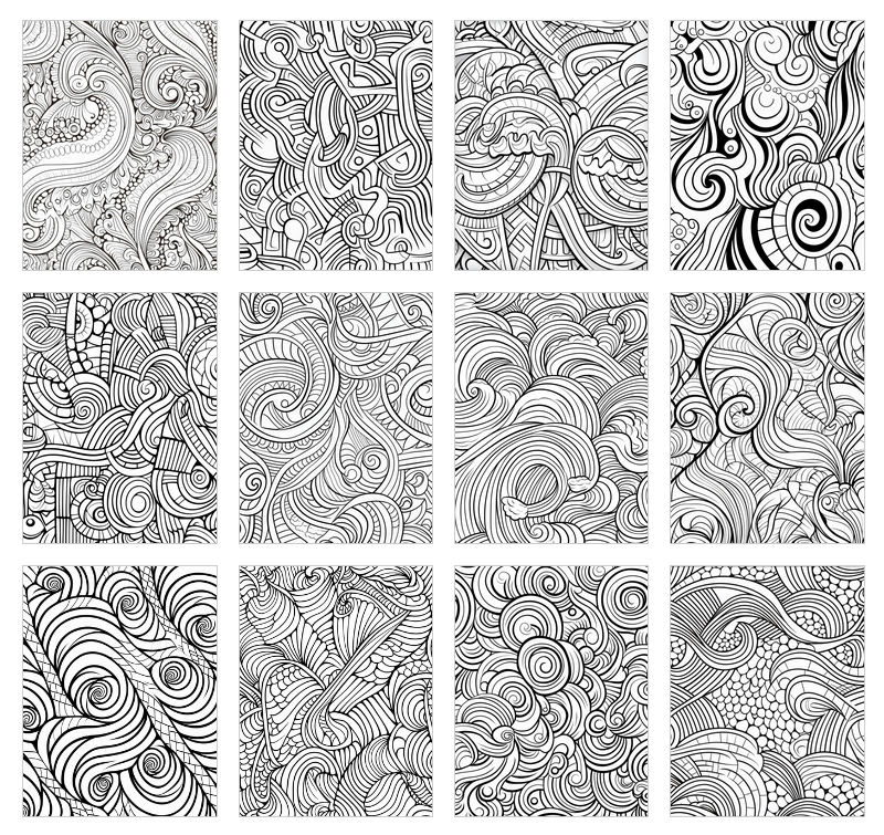 bohemian coloring book (PDF, png, ppt format)