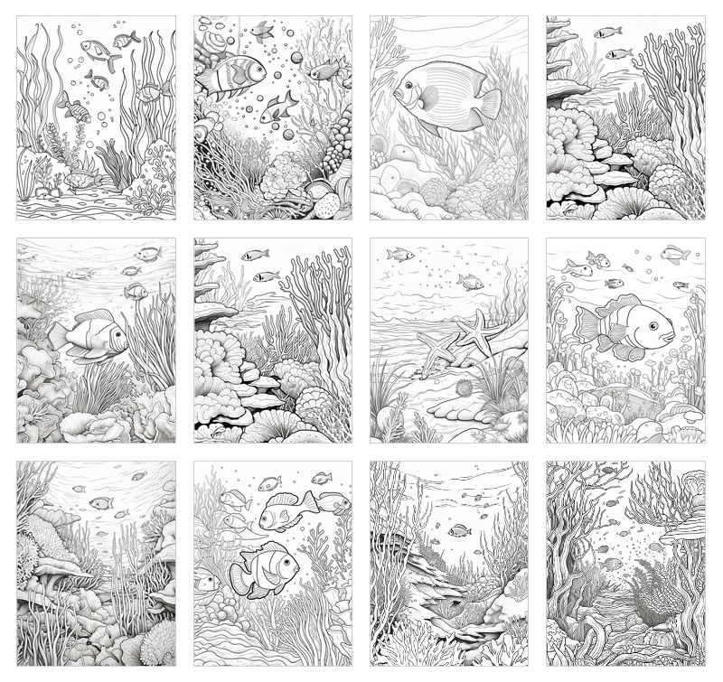 coral reef coloring book