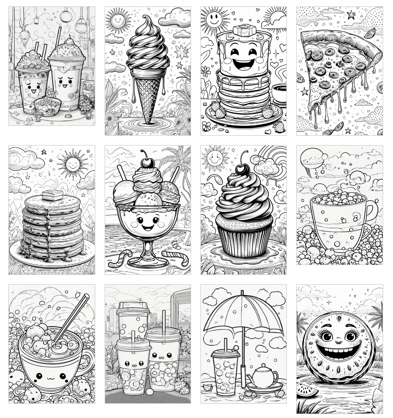 food beverage coloring pages