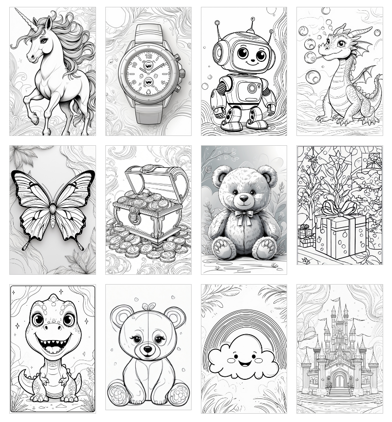items elements coloring pages kids