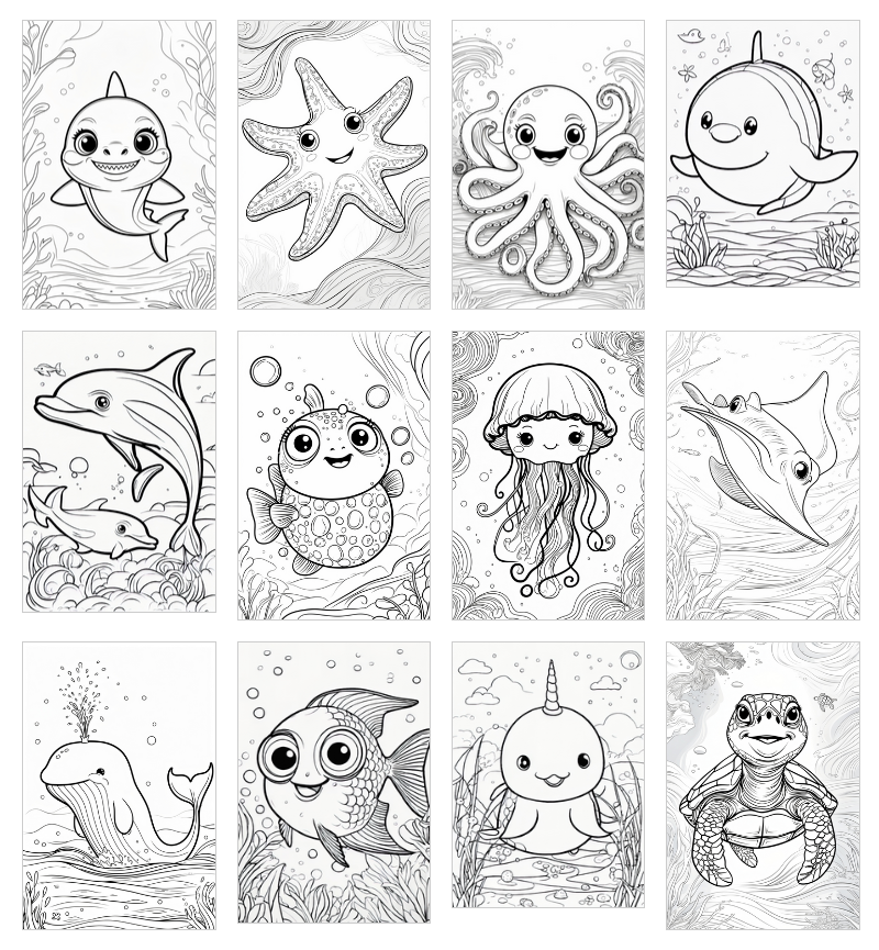 sea creature coloring pages kids