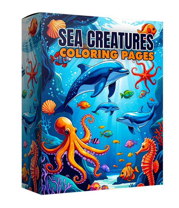 sea creature color pages graphics with private license