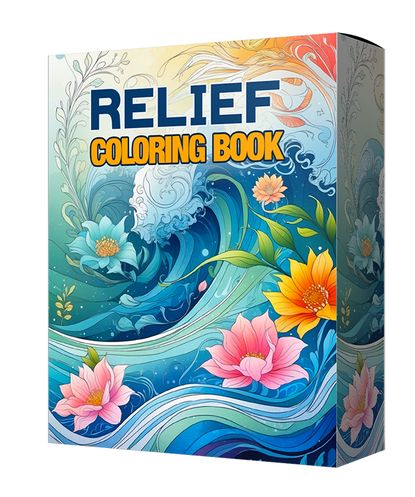 stress relief coloring book graphics with private rights