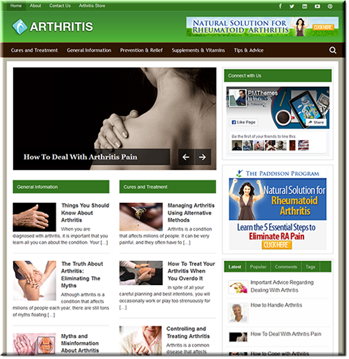 arthritis niche plr blog