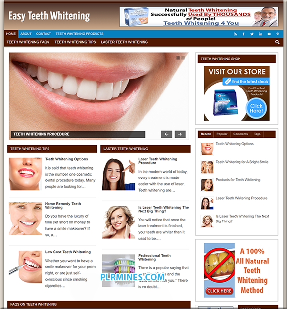 easy teeth whitening PLR blog