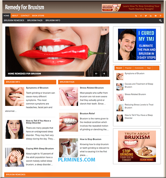 Bruxism Remedy PLR Niche Blog bruxism remedy plr niche blog