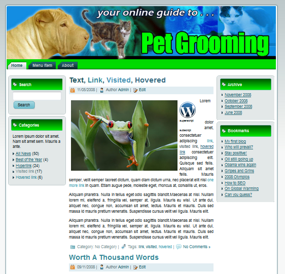 pet grooming templates