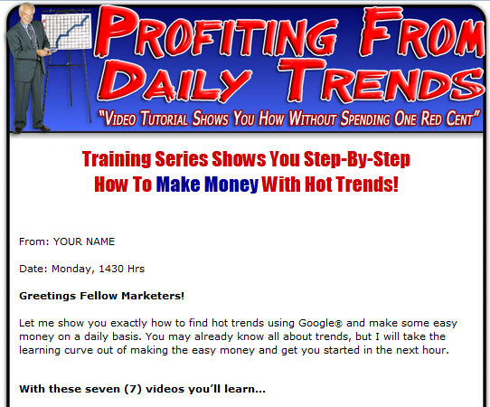 Profiting From Daily Trends Private Label Rights Video profiting daily trends